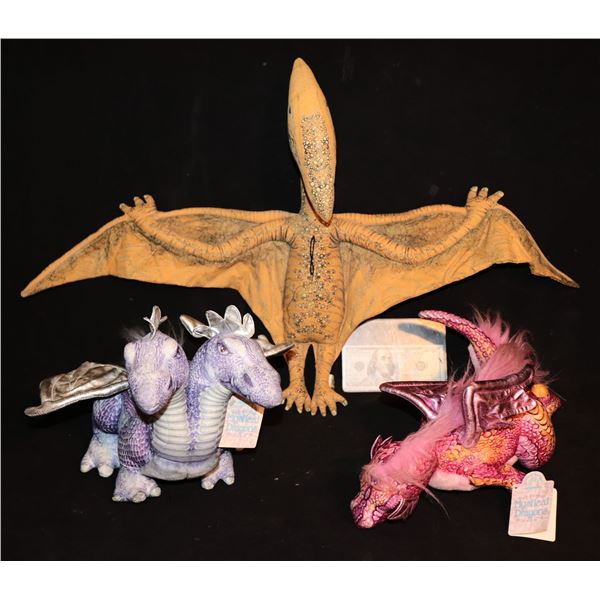 MYSTICAL DRAGONS VINTAGE APPLAUSE PLUSH TOY LOT OF 3