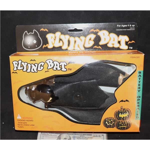 VINTAGE FLYING BAT HALLOWEEN DECORATION TOY IN THE BOX