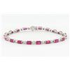 4+ct Pink Ruby & Diamond 18k White Gold Bracelet (JEW-1477)
