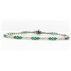 4+ct Clear Colombian Emerald & Diamond 18k White Gold Bracelet (JEW-1478)