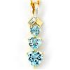 1.65Ct Light Swiss Blue Topaz & Diamond 9K Gold Pendant (JEW-9139X)