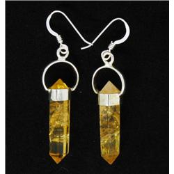 30ct Natural Citrine Crystal Sterling Earrings (JEW-1716)