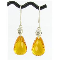 37.85ct Splendid Earrings Golden Yellow Citrine (JEW-1584)