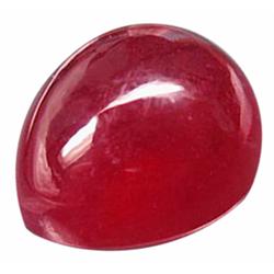 14.06ct Pear Shape Natural Cabochon Top Blood Red Ruby Appraisal Estimate $16872 (GEM-18324)