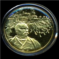 .75oz Franklin Mint PR70 DCAM 24k plated Sterling Silver Round History of the American Presidency G.