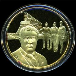 .75oz Franklin Mint PR70 DCAM 24k plated Sterling Silver Round History of the American Presidency T.