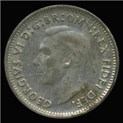 1950 Australia Silver 3 Pence Hi Grade Rare Error (COI-6673)