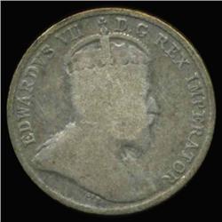 1907 Canada 5c Silver Circulated (COI-6699)