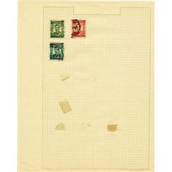 1950s Rhodesia Hand Made Stamp Collection Album Page 3 Pieces (STM-0280)