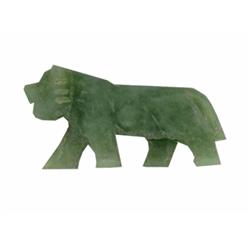 96.71ct Handcarved Carved Natural White Green Jade Lion (GEM-12702)
