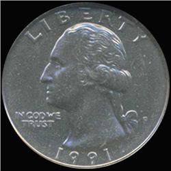 1991 Washington 25c Quarter Coin Graded GEM (COI-6902)