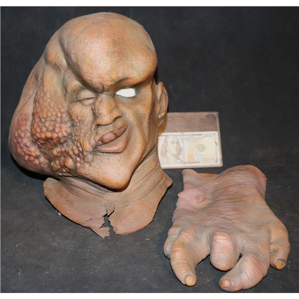 ELEPHANT MAN THE VINTAGE LATEX MASK WITH HAND