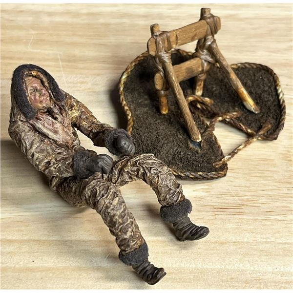 LAINE LISKA MINIATURE PUPPET ON SADDLE OR SLED