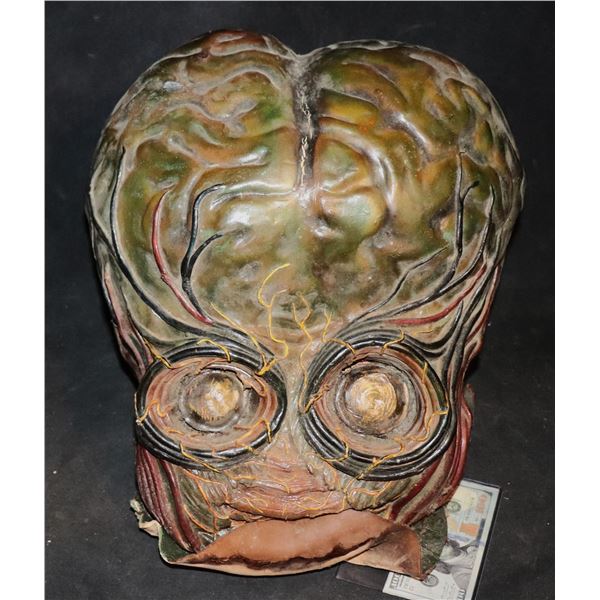 THIS ISLAND EARTH METALUNA MUTANT SCREEN USED FULL HEAD MASK WITH HANDS A