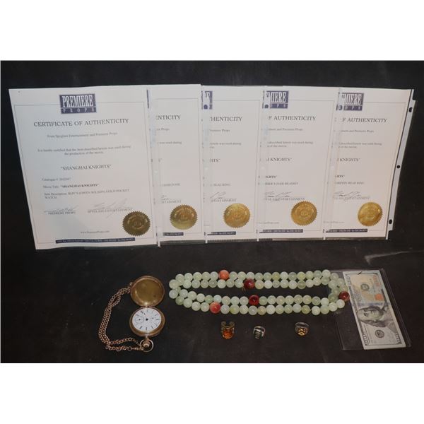 SHANGHAI KNIGHTS PROP COLLECTION SCREEN MATCHED HERO W/ PROVENANCE LOT OF 5