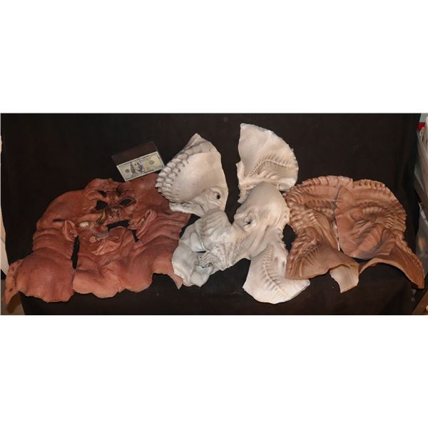 STAR TREK DISCOVERY A KLINGON TELLARITE ALIEN SILICONE SCREEN USED MASKS IN PIECES LOT OF 3