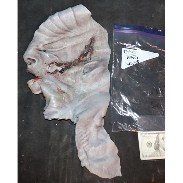 STAR TREK DISCOVERY L'RELL KLINGON ALIEN SILICONE FACE WITH WOUND SCREEN MATCHED