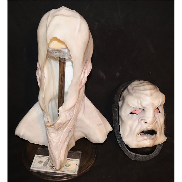 STAR TREK DISCOVERY VOQ ALBINO KLINGON SILICONE UNSPLIT COWL AND FACE SCREEN USED