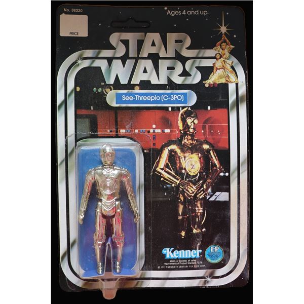 STAR WARS 12 BACK C3PO UNPUNCHED B TYPE MINT SEALED 1977 KENNER ACTION FIGURE SILVER VARIANT?
