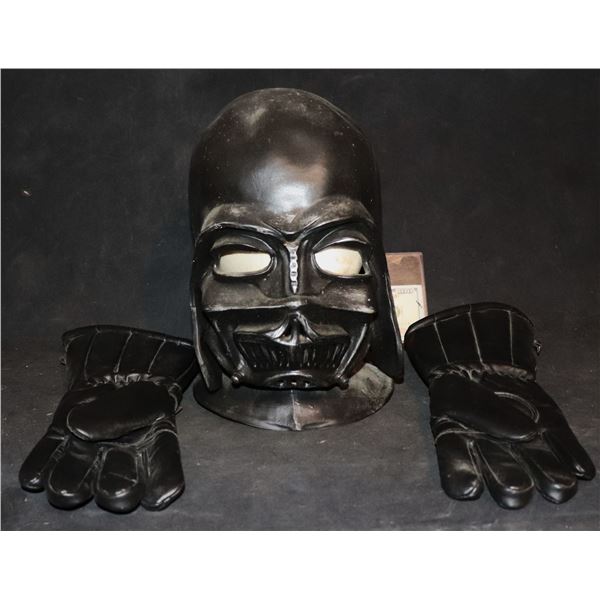 STAR WARS 1977 DARTH VADER LATEX MASK WITH LEATHER GLOVES