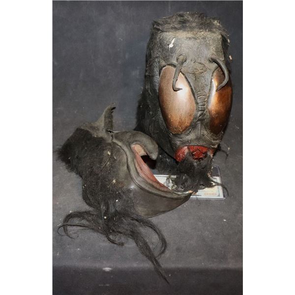 THE FLY VINTAGE LATEX MASK ROUGH SHAPE WITH THE ONE CLAW HAND PRICED TO SELL