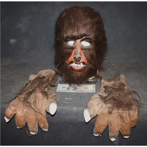 DON POST THE WOLFMAN W/ HANDS VINTAGE "ORIGINAL" 1966 CALENDAR MASK EXTREMELY SCARCE!