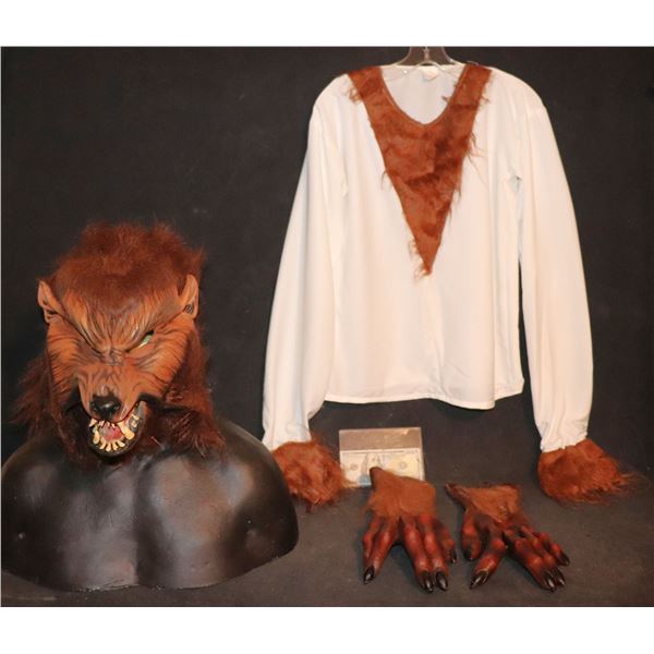 ZZ WOLF MAN WEREWOLF VINTAGE FULL COSTUME MASK GLOVES SHIRT