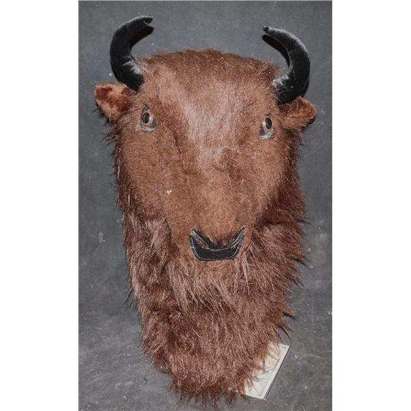 ZZ BUFFALO BISON HEAD PLUSH TOY PUPPET