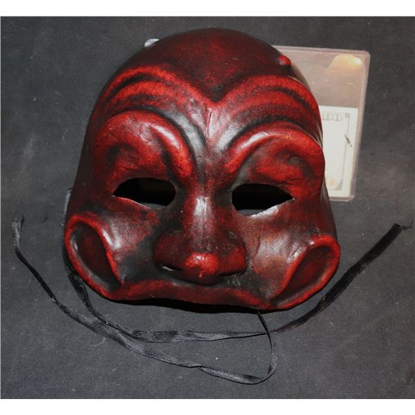 ZZ MASQUERADE MASK RED PAINTED VINTAGE HALLOWEEN SIGNED BY AGOSTINO DESSI ITALY