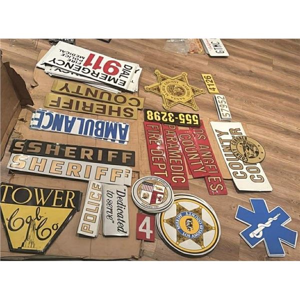 POLICE SHERIFF FIRE RESCUE CORONER DECAL MAGNETS AND LICENSE PLATES HORDE OF 500