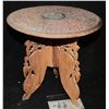 Image 1 : ZZ ROUND TABLE ANTIQUE VINTAGE HAND CARVED RELIEF WOOD COLLAPSIBLE