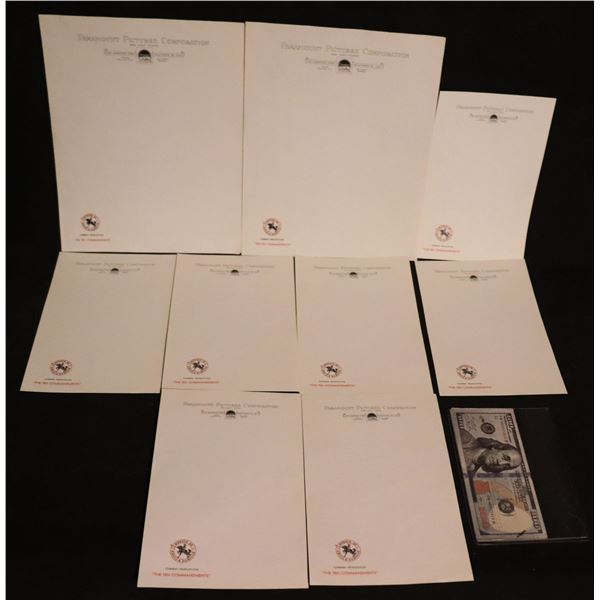 ZZ THE TEN COMMANDMENTS CECIL B DEMILLE OFFICE LETTERHEAD LOT OF 9
