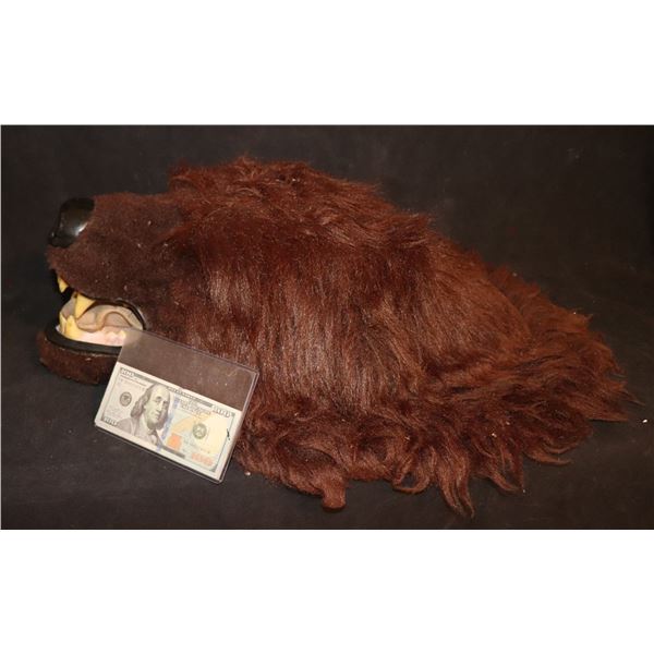 ZZ VINTAGE BEAR SKIN RUG FAUX HEAD WITH TEETH