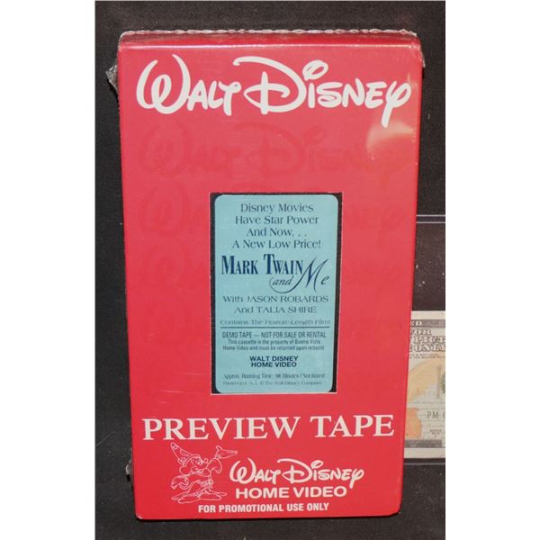 ZZ VINTAGE VIDEO TAPE DISNEY WALT "MARK TWAIN AND ME" 1991 STEAL SEALED PREVIEW