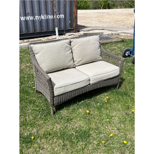 Woven Deck / Patio Two Seater With Cushions