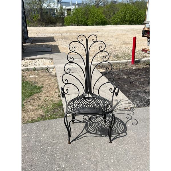 Highback Metal Peacock Style Chair