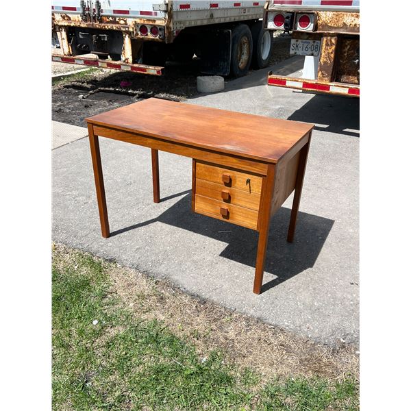 Danish Teak Compact Desk - Domino Mobler - 41 x 23.25 & 28.5"T