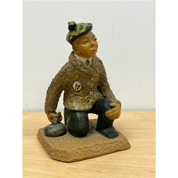Ruth Pither Hen Pen Studios Canadian Art Pottery Curling Sculpture - Base: 4.5x5" - 8"T