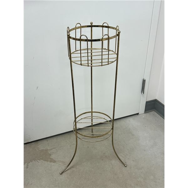 Vintage Metal 2 Tier Plant Stand / Holder 9"W 31.5"T