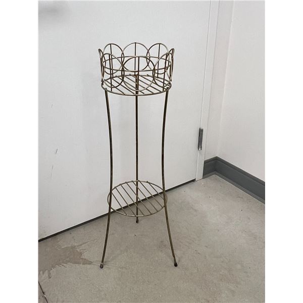 Vintage Metal 2 Tier Plant Stand / Holder 9"W 32"T