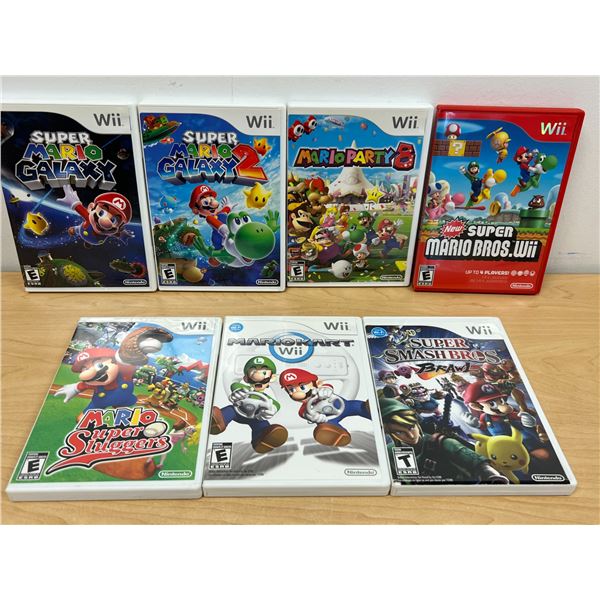 7 Complete Nintendo Wii Games - All Mario Related - see all photos, not tested