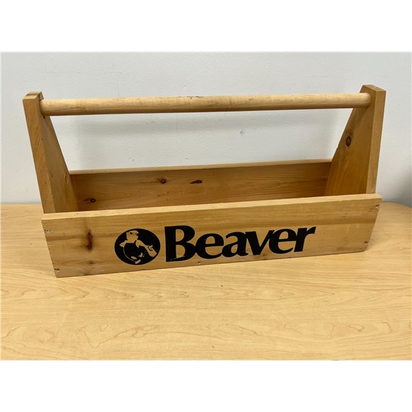 Beaver Lumber Wooden Tool Box / Holder - Approx: 24 x 7.5 & 12"T
