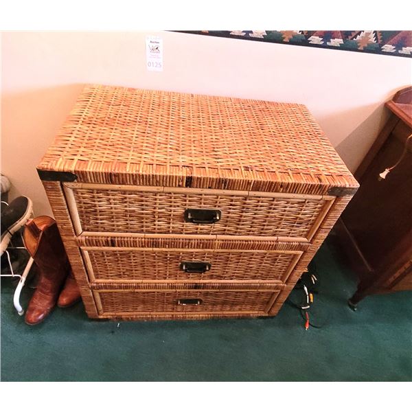 Vintage Boho Wrapped Rattan chest drawers Cat C