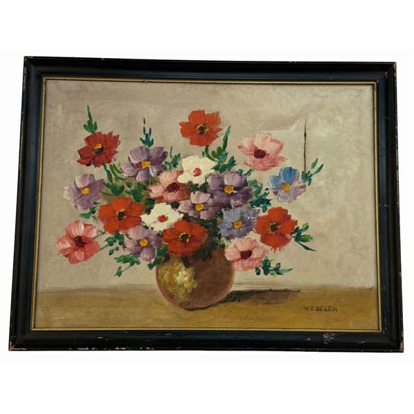 V. Zoelen - Floral Still Life Oil Painting
