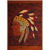 Image 3 : Native American Pyrography Wood Panel Portrait