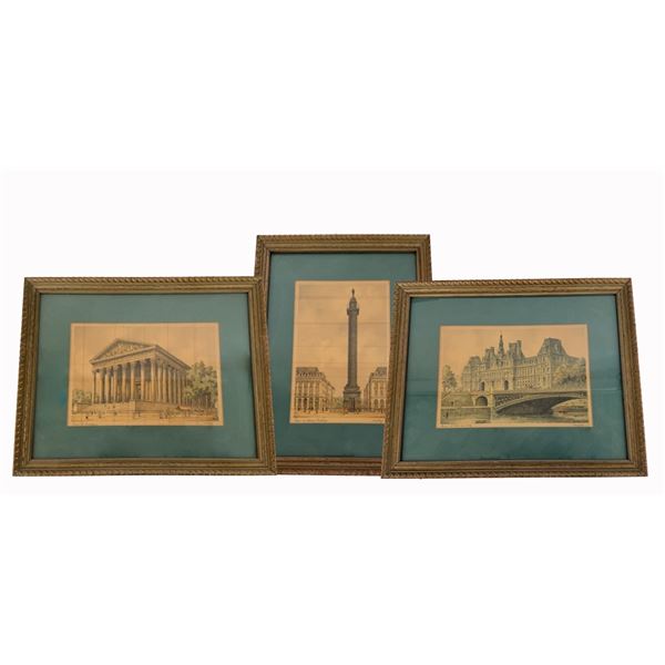 Three Parisian Landmark Illustrations