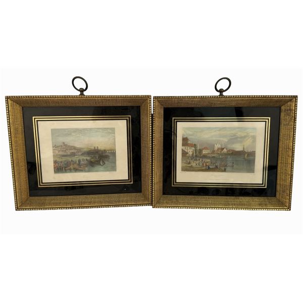 Pair of Hand Colored Steel Engravings
