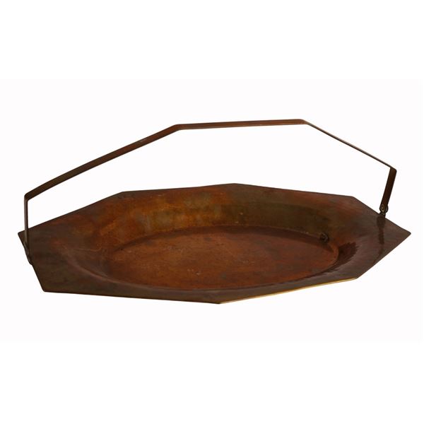 Hand Hammered Octagonal Copper Tray with Handle