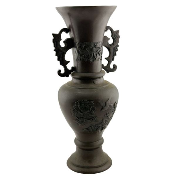 Japanese Meiji Bronze Baluster Dragon Vase