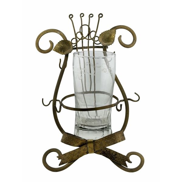 Antique French Gilt-Brass Lyre Pocket Watch Stand